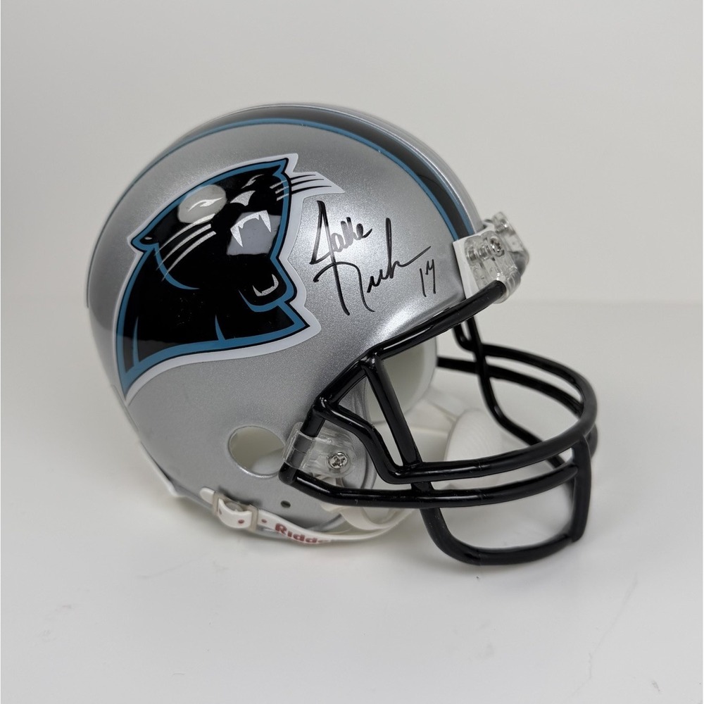 Jake Delhomme #17 Autographed Carolina Panthers Mini Helmet Play Ball COA